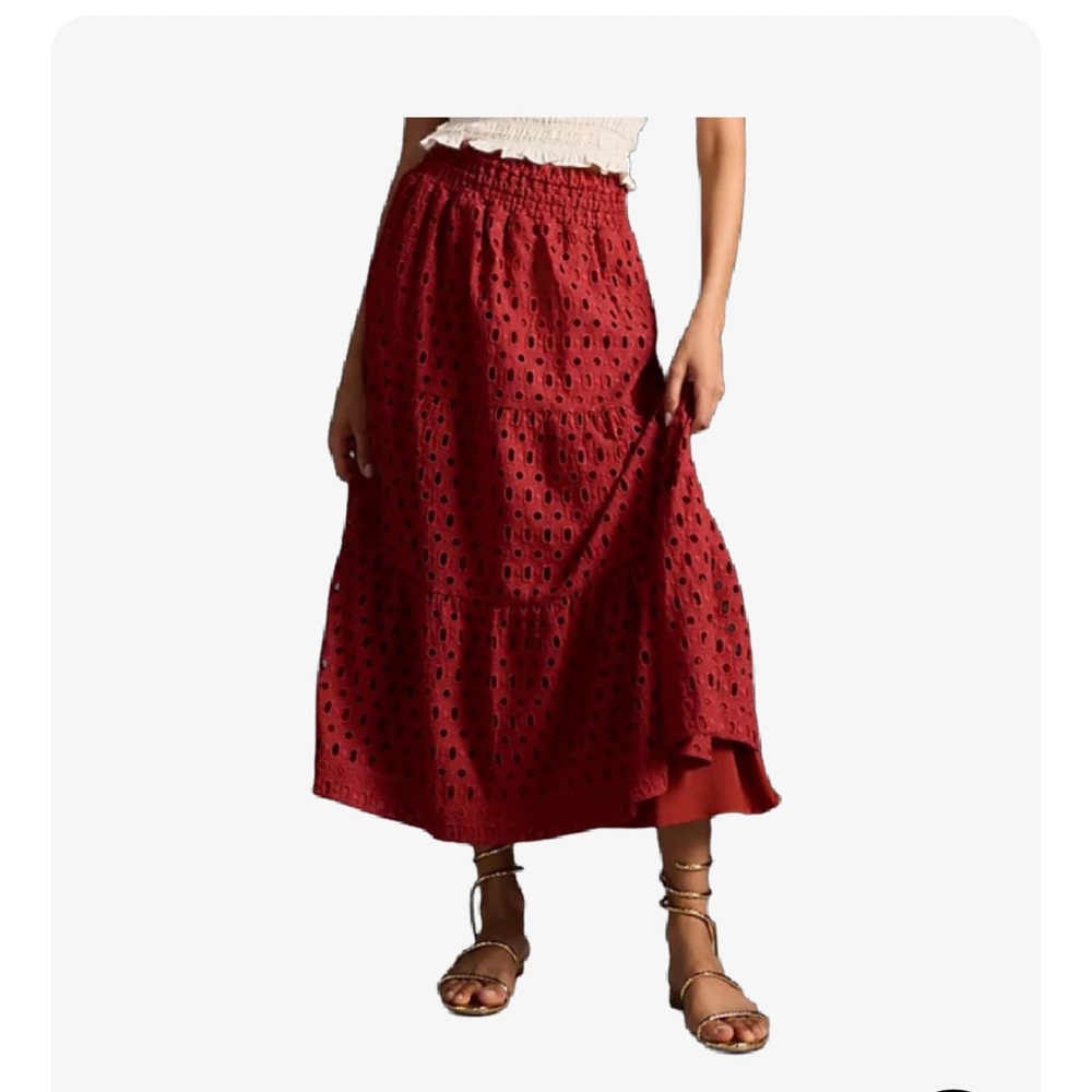 Anthropologie Somerset Eyelet Maxi Skirt SP